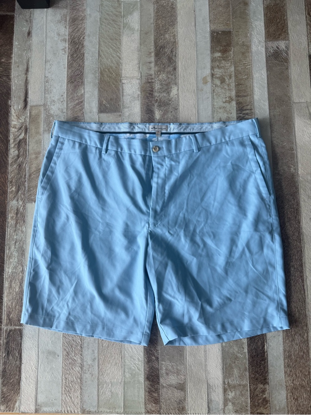 Peter Millar- Sz42 Light Blue Flat-Front Men's Shorts